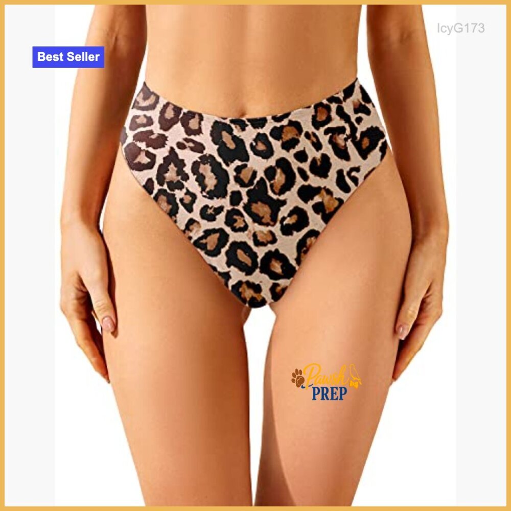 High Waist Thong Bikini Bottoms Cheeky Brazilian Swimwear High Cut - Picture 2 of 7